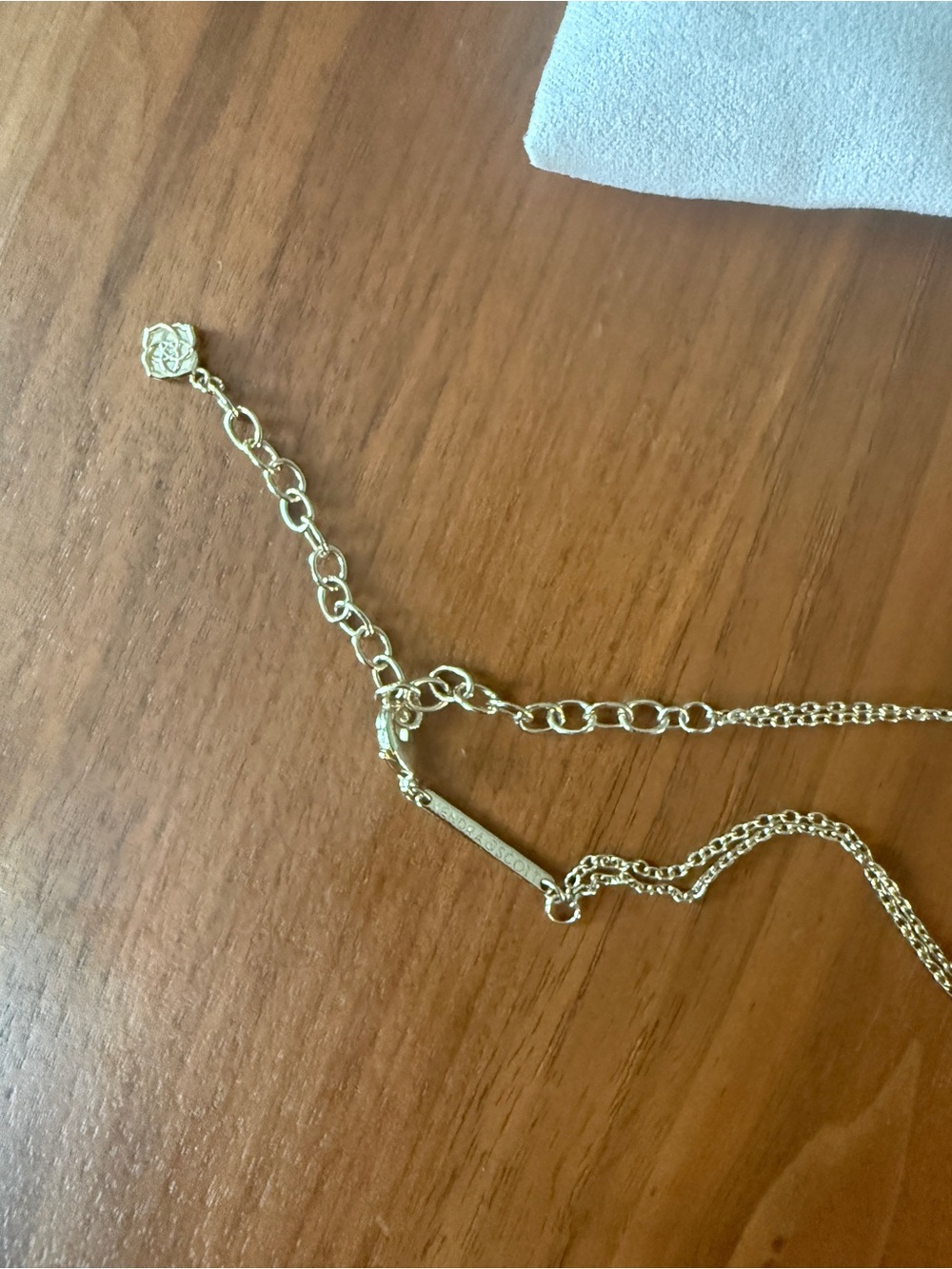 Kendra Scott Gold Butterfly Pendant Necklace - Double Layered Chain - Picture 3 of 3
